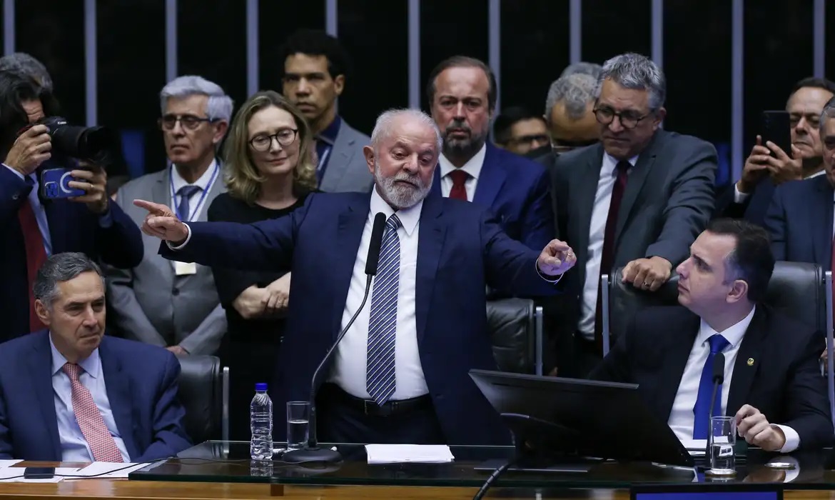 Presidente Luiz Inácio Lula da Silva (PT) em sessão que marcou a promulgação da reforma tributária