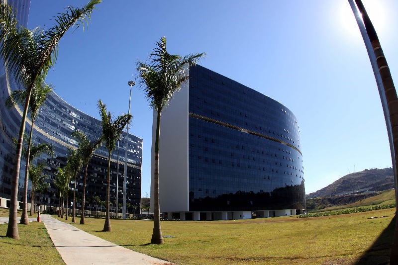 Fachada da Cidade Administrativa, sede do Governo de Minas, localizada no Bairro Serra Verde, em Belo Horizonte