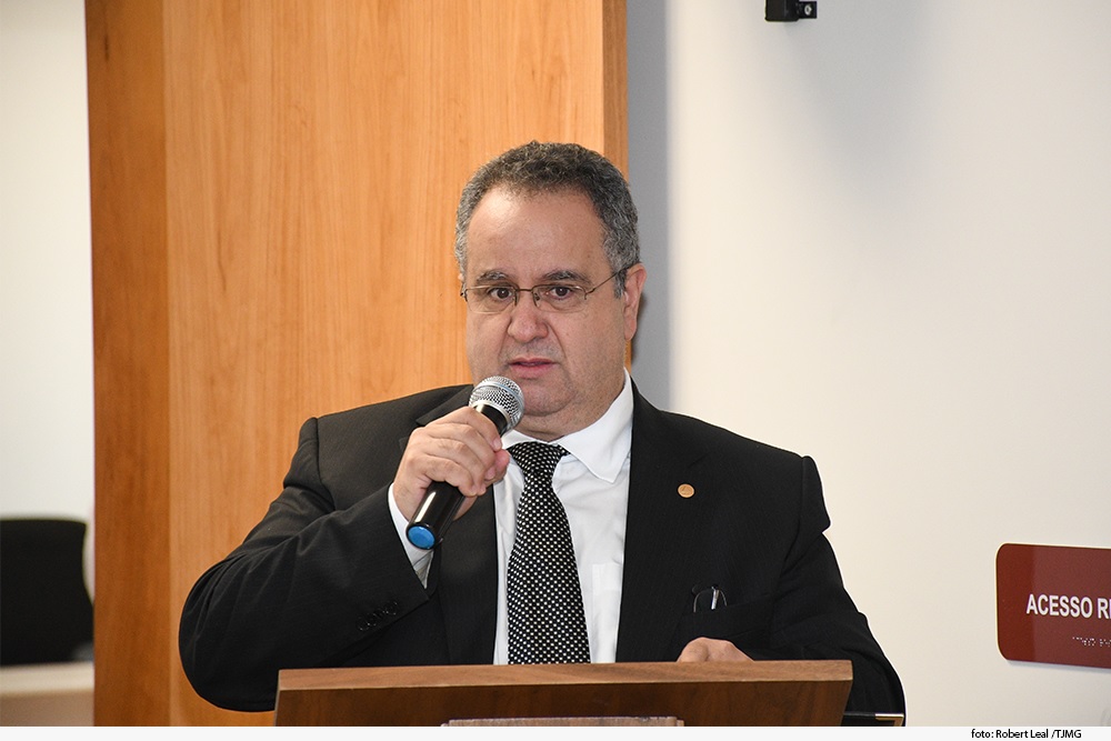 Ex-presidente do Tribunal de Justiça de Minas Gerais (TJMG), desembargador Nelson Missias de Morais, em inauguração do Fórum de Cruzília