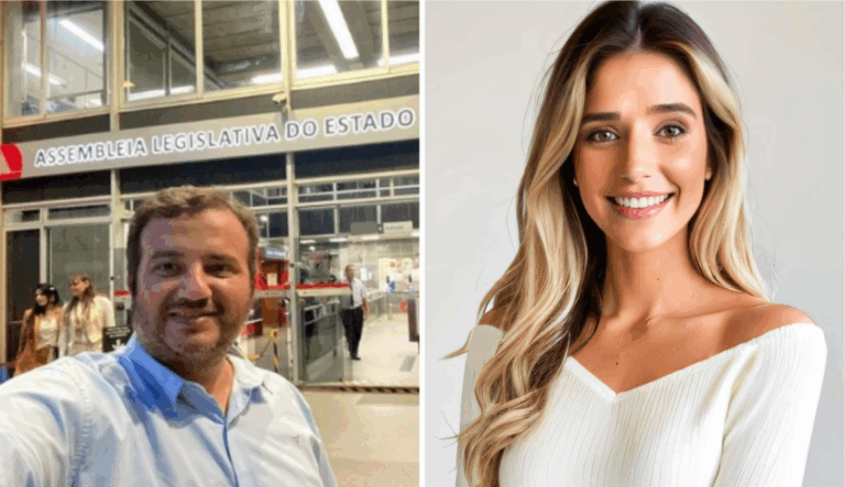 Jorge Ali e Amanda Teixeira Dias passaram pela ALMG ontem e hoje. Foto: Reprodução/Montagem