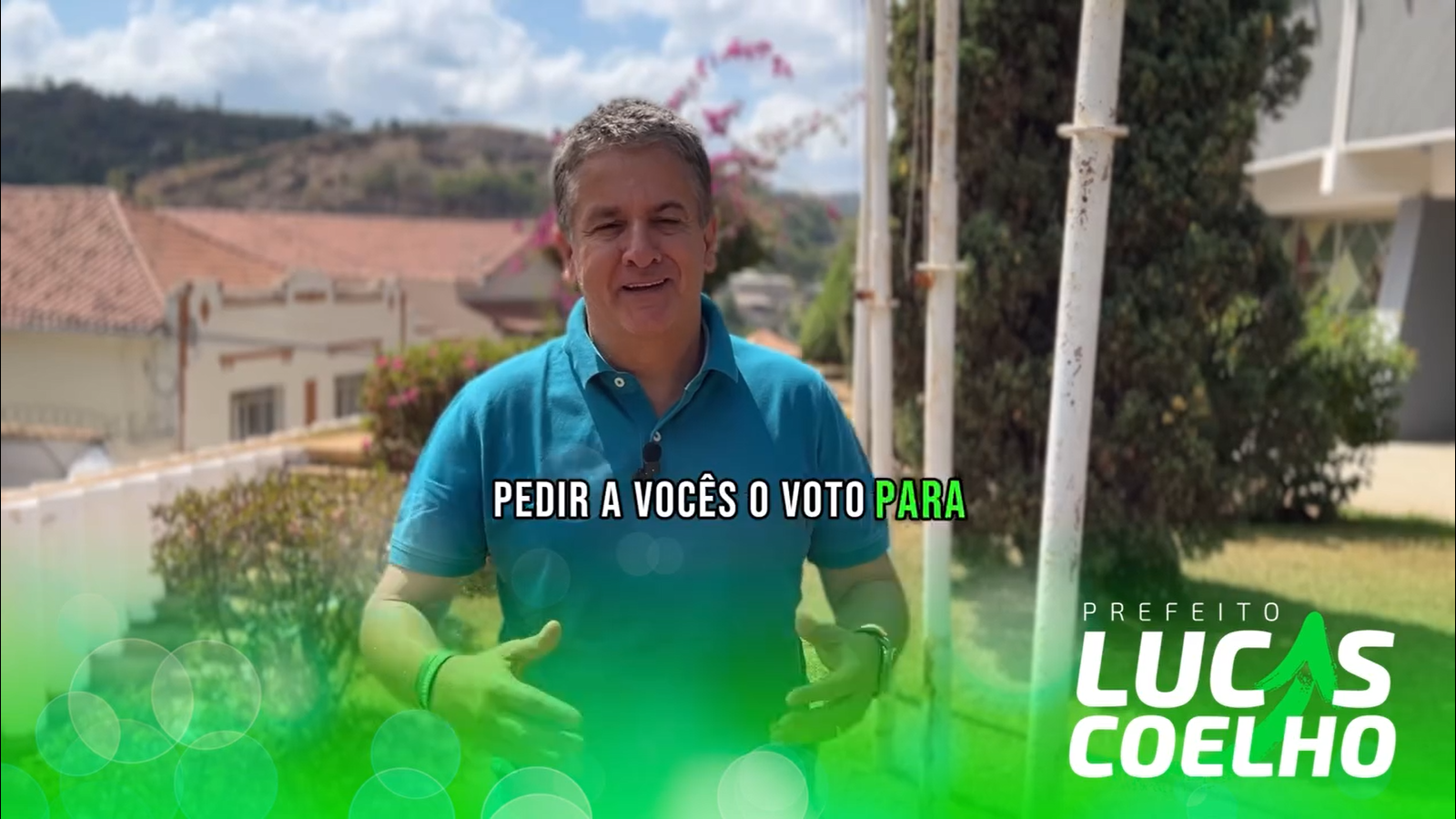Prefeito de Caeté pede votos a aliado em vídeo gravado na sede do Executivo municipal