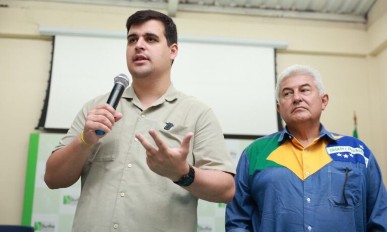 Marcos Pontes participa de evento ao lado de Bruno Engler