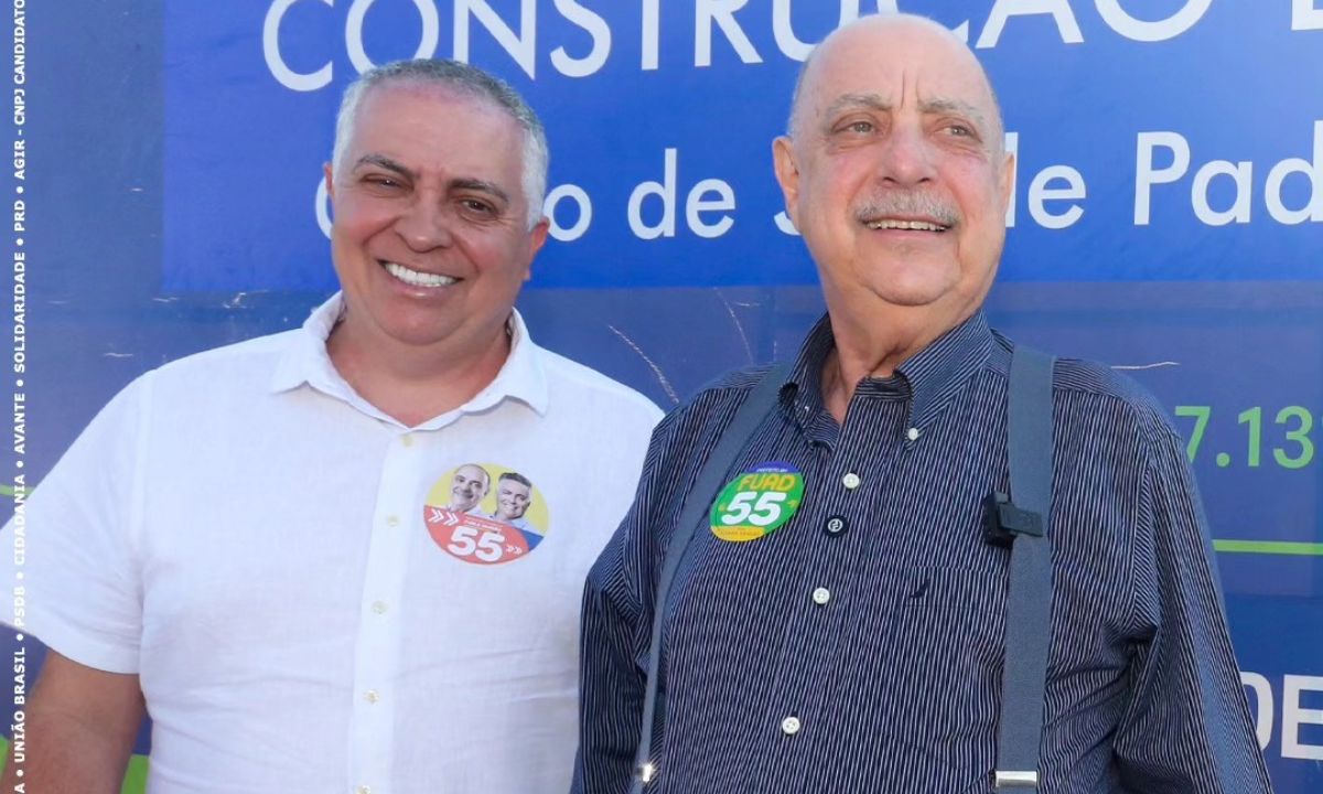 O vice-prefeito eleito Álvaro Damião e o prefeito reeleito Fuad Noman