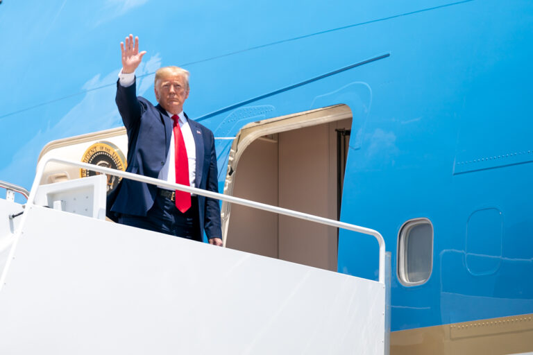 Donald Trump no Air Force One