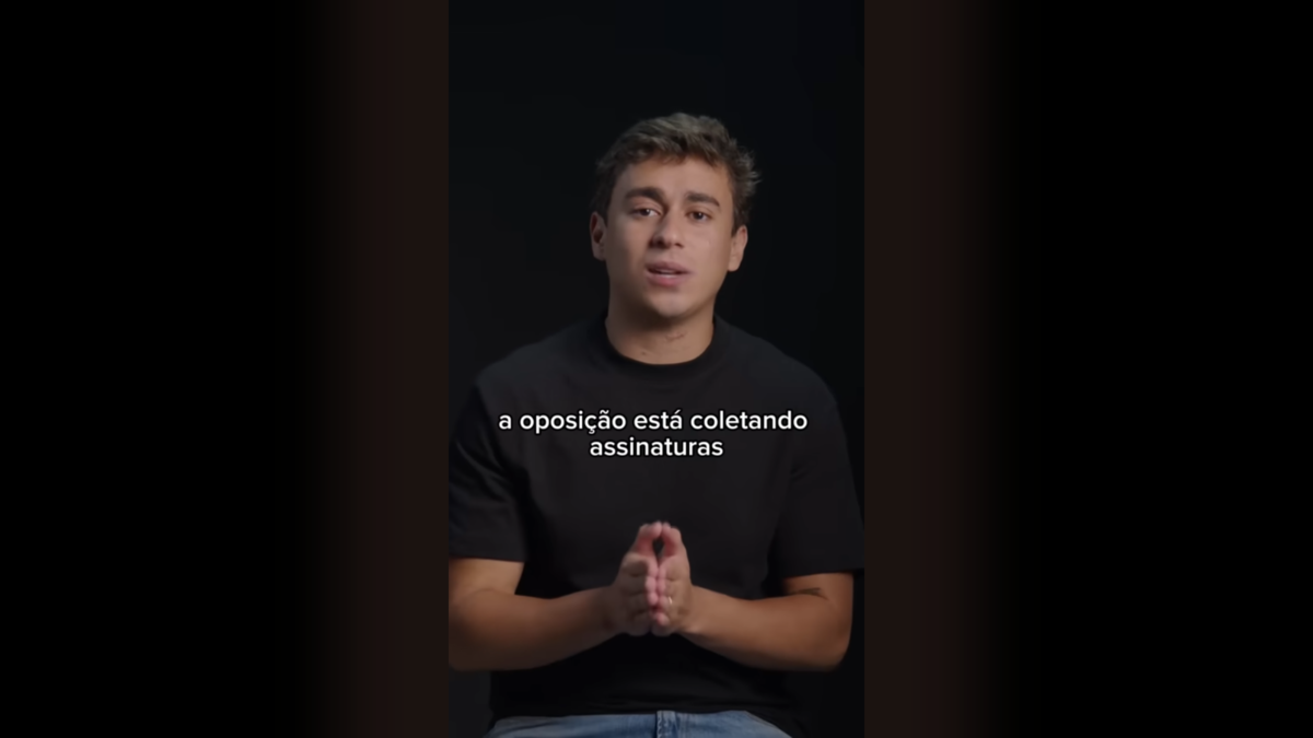 Nikolas Ferreira no vídeo do Pix