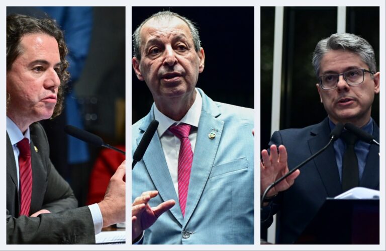 Senadores Veneziano Vital do Rêgo (MDB-PB), Omar Aziz (PSD-AM) e Alessandro Vieira (MDB-SE)