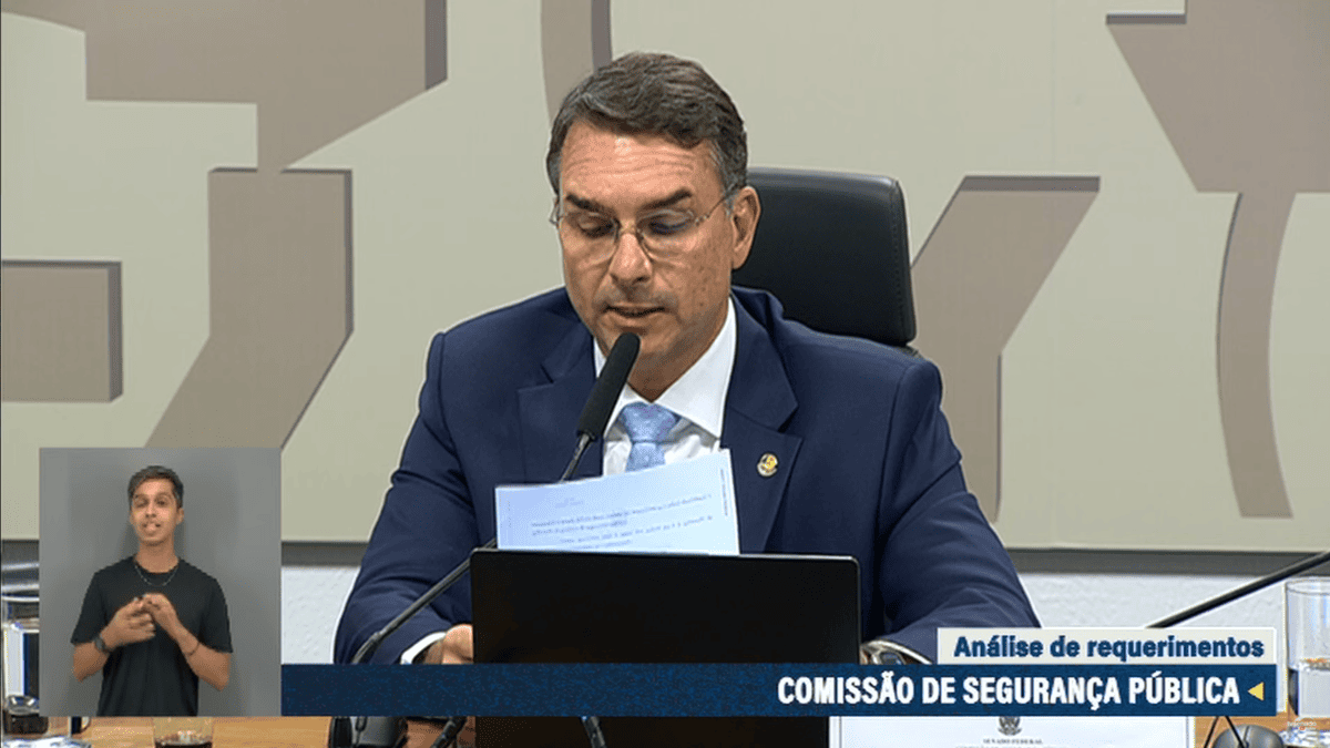 Flávio Bolsonaro na Comissão de Segurança Pública do Senado