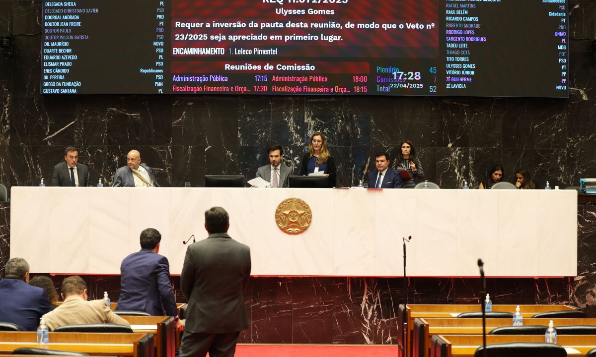 O plenário da Assembleia de Minas.