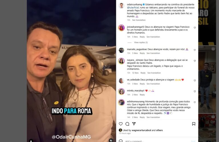 Odair Cunha e Gleide em viagem ao Vaticano