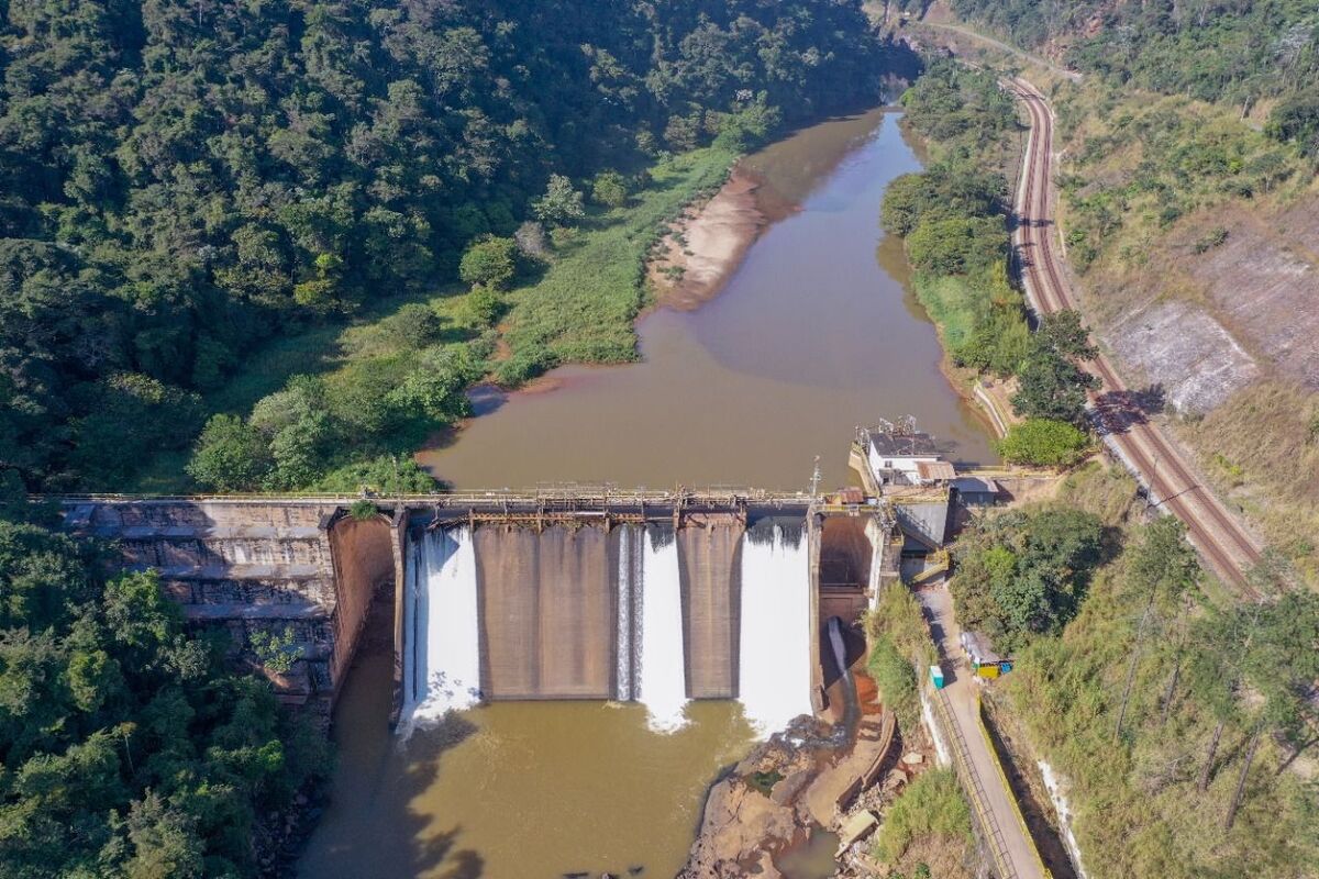 Vista aérea da PCH Piracicaba da ArcelorMittal, em João Monlevade