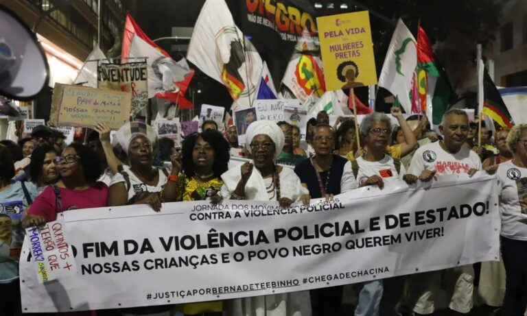 Protesto contra mortes de pessoas negras