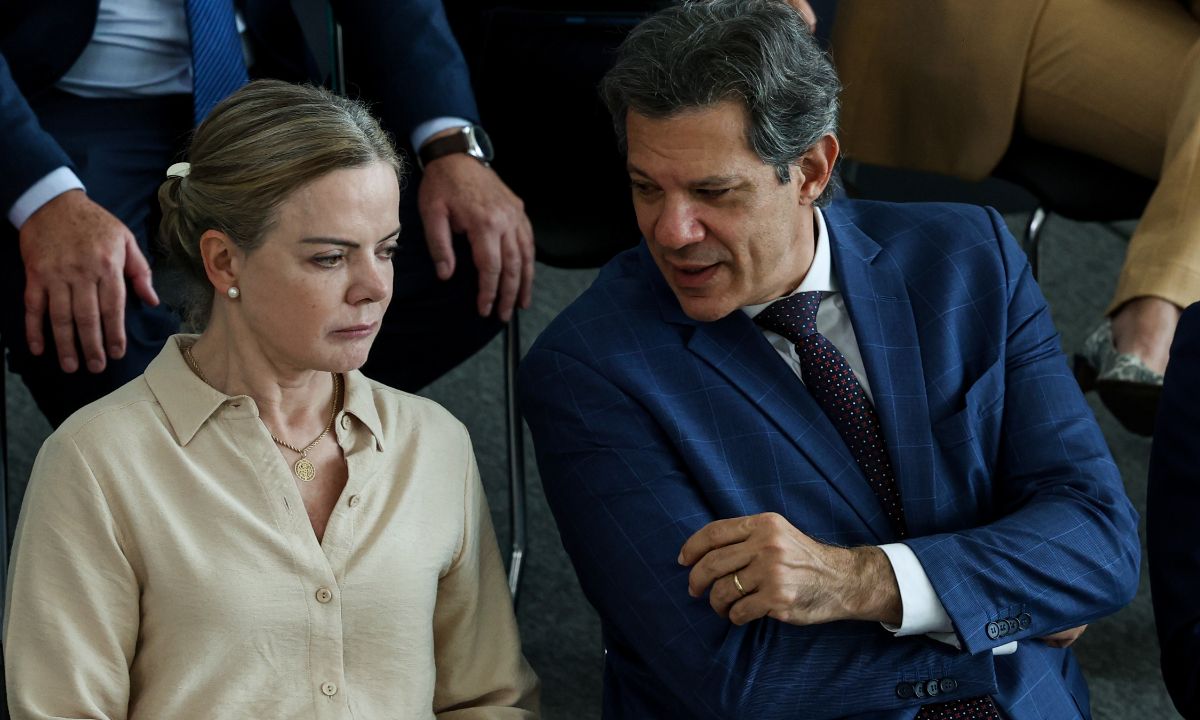 Gleisi Hoffmann e Fernando Haddad