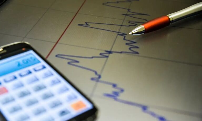 Calculadora, gráfico e caneta