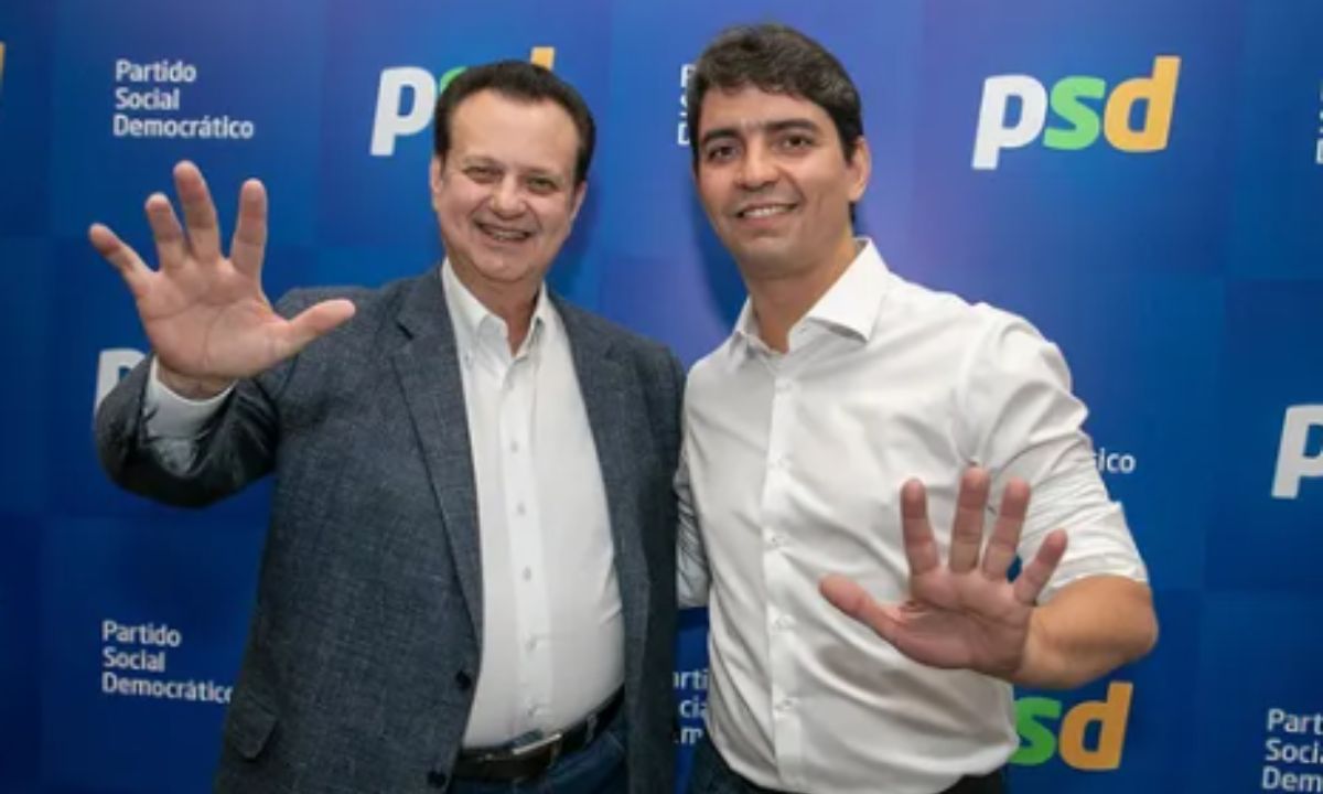 O presidente nacional do PSD, Gilberto Kassab, e o presidente da legenda em Minas, Cássio Soares.