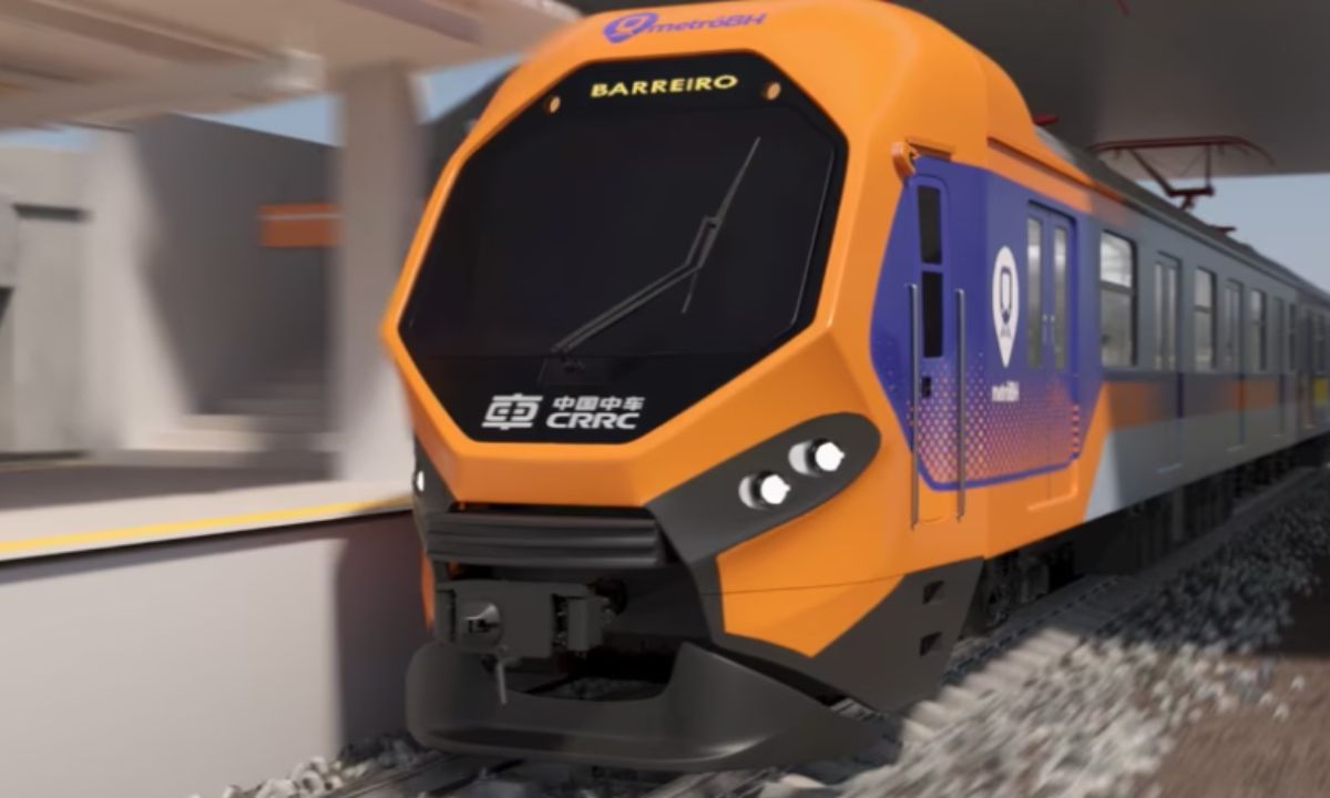 Exemplar do novo trem urbano de BH