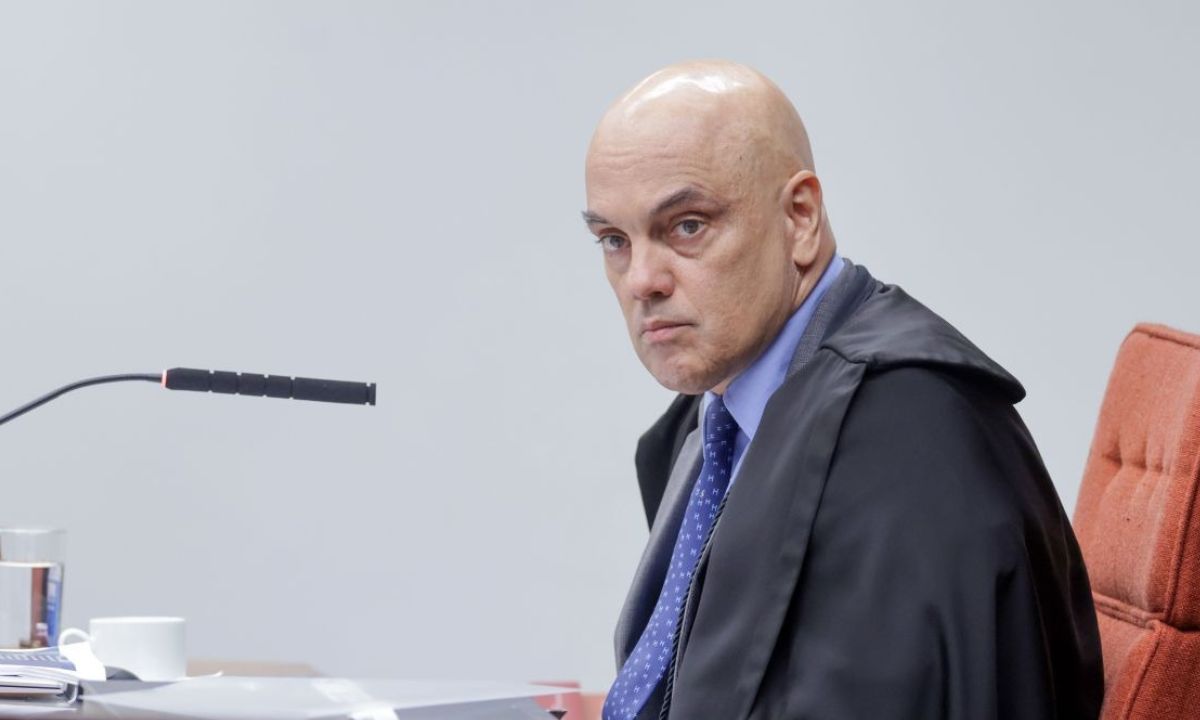 O ministro Alexandre de Moraes durante julgamento no Supremo Tribunal Federal (STF).