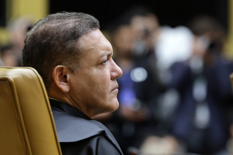 O ministro Kassio Nunes Marques durante julgamento no STF.