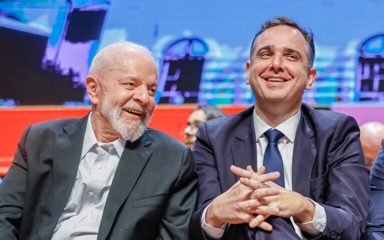 Na foto, o presidente Lula e Rodrigo Pacheco