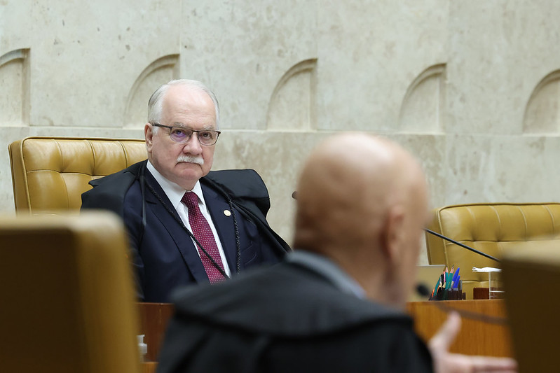 O presidente do STF, Edson Fachin, durante julgamento
