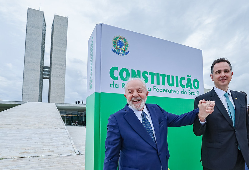 O presidente Lula e o senador Rodrigo Pacheco