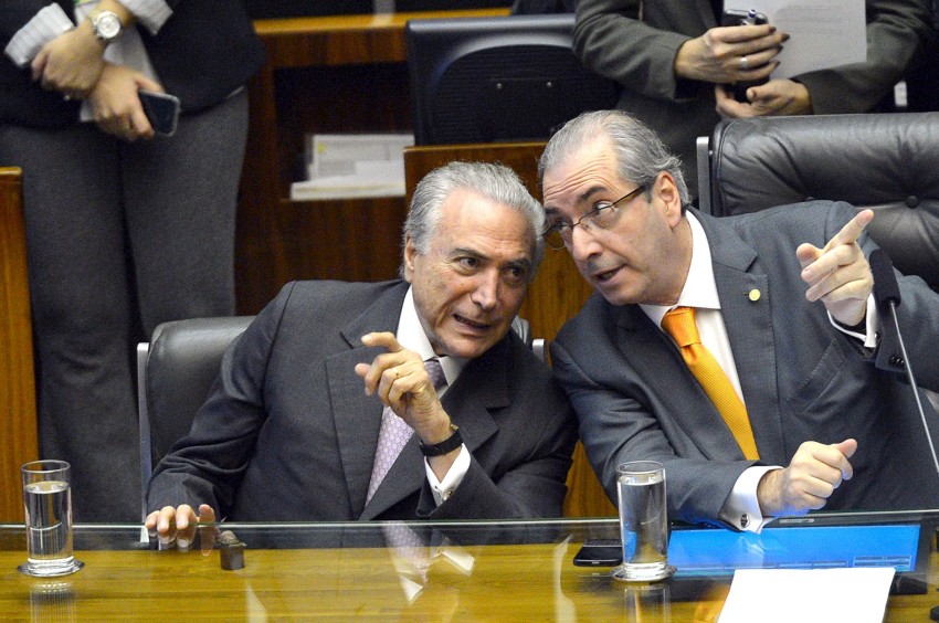 Michel Temer e Eduardo Cunha, durante solenidade na Câmara