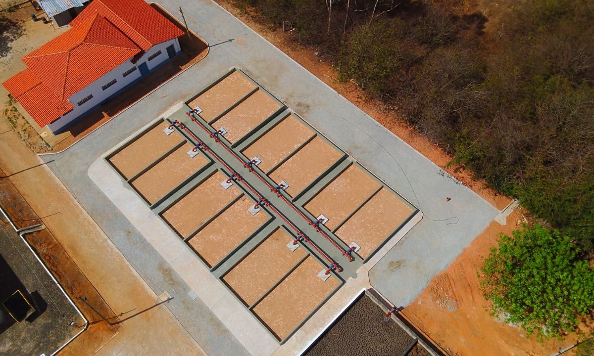 Estação de Tratamento de Esgoto (ETE) da Copasa, vista de cima