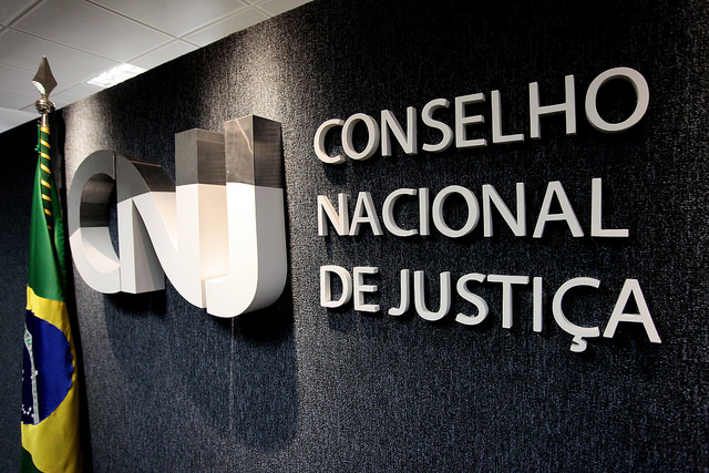Na foto, o letreiro do Conselho Nacional de Justiça, no prédio em Brasília