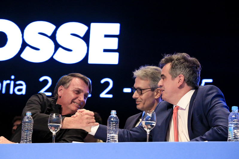 O ex-presidente Jair Bolsonaro, o ex-governador de Minas Romeu Zema e Ciro Nogueira.