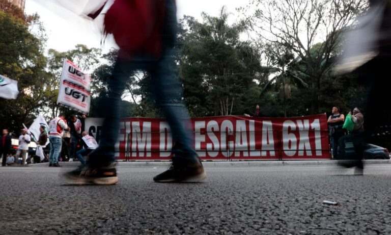 Protesto contra a escala 6x1 em São Paulo.