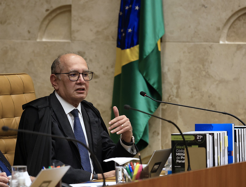 Na foto, o ministro Gilmar Mendes na sessão plenária.