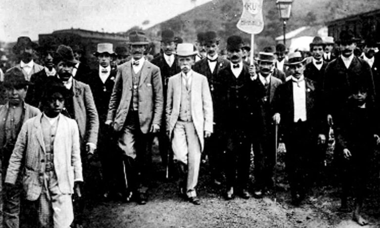 Rui Barbosa durante a campanha civilista de 1910.