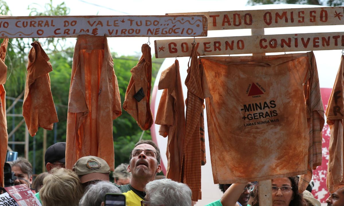 Ato em memória das 272 vítimas da barragem da Vale em Brumadinho.