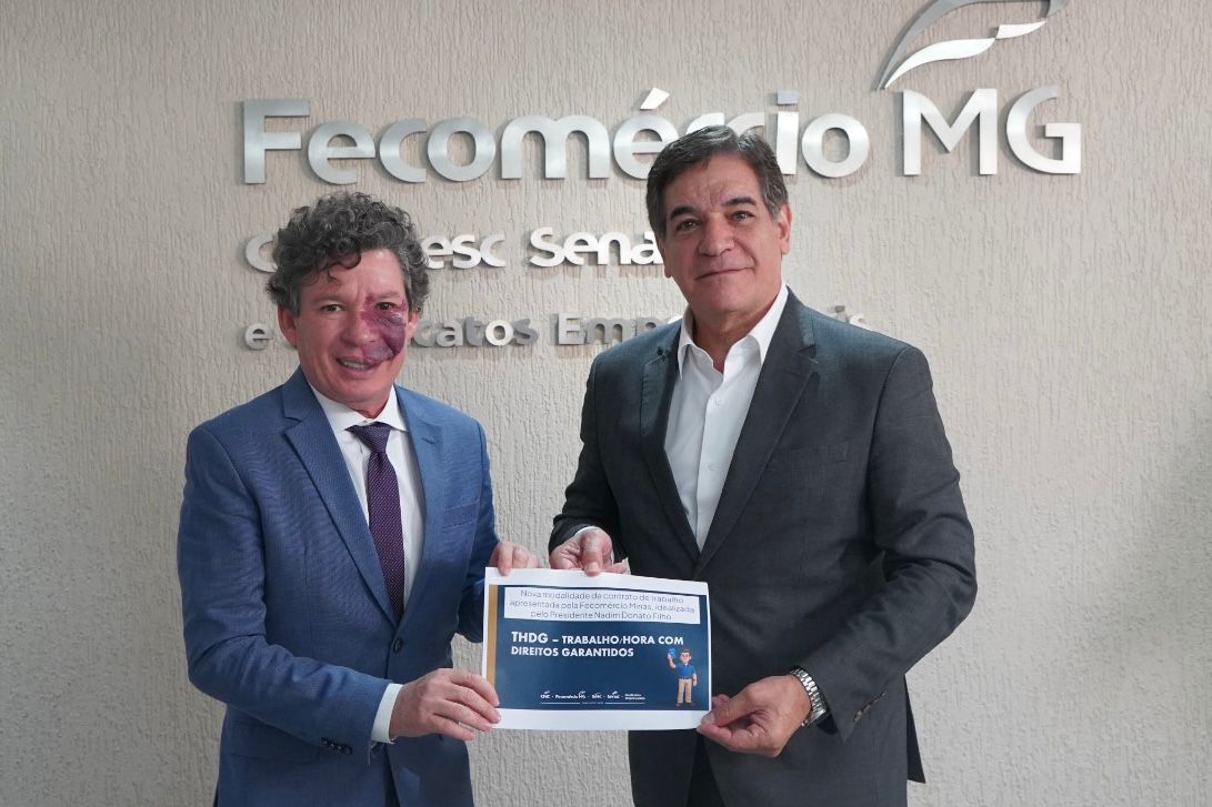 Na foto, o deputado federal Reginaldo Lopes e o presidente da Fecomércio de Minas, Nadim Donato