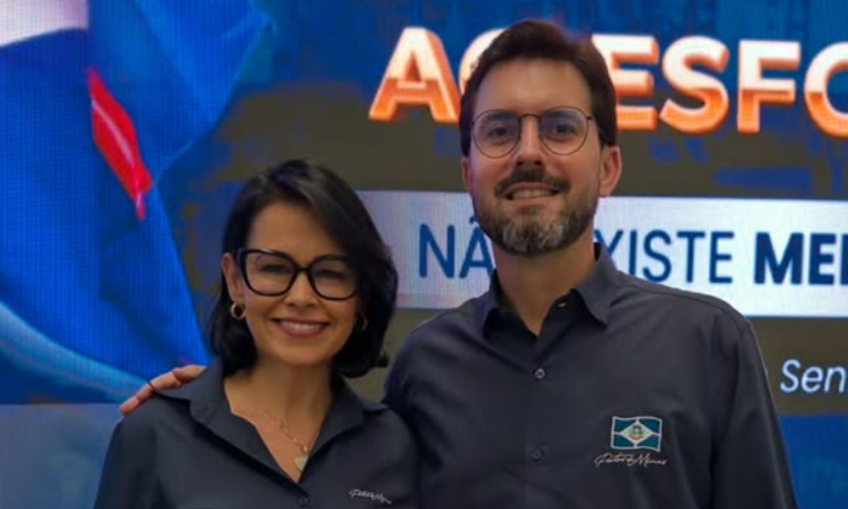 Sandra Gomes ao lado de Luís Eduardo Falcão.