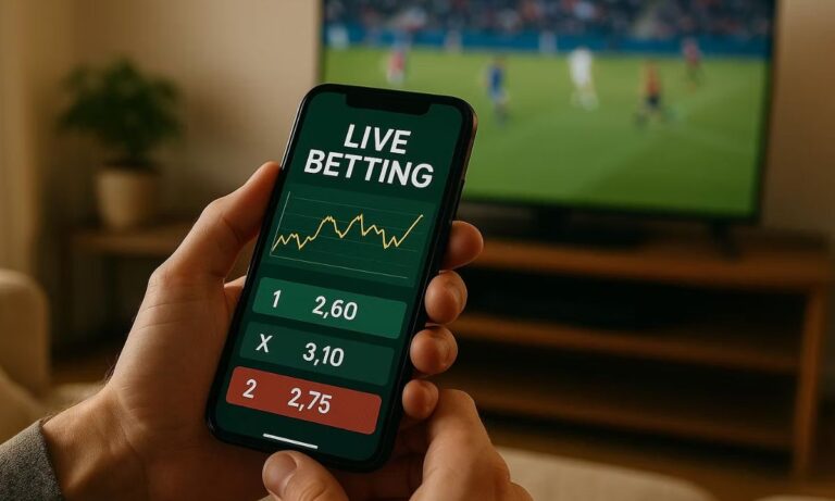 Celular com odds de casa de aposta na tela