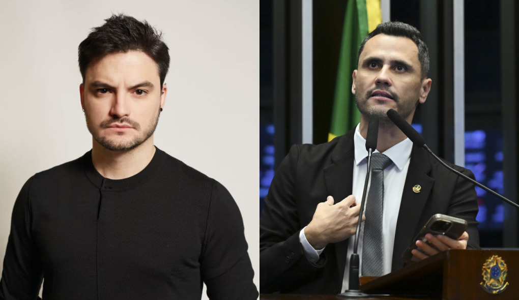 O influenciador Felipe Neto e o senador Cleitinho