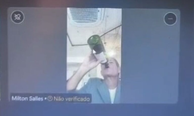 Juiz Milton Salles consome vinho durante sessão
