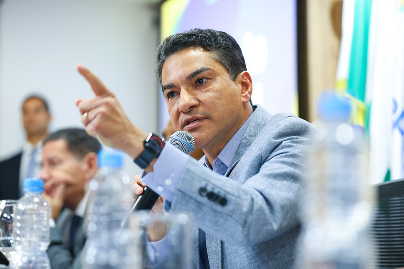 Na foto, o presidente nacional do Republicanos, o deputado federal Marcos Pereira (SP), durante a convenção nacional do Republicanos, em Brasília, nesta terça-feira (4).