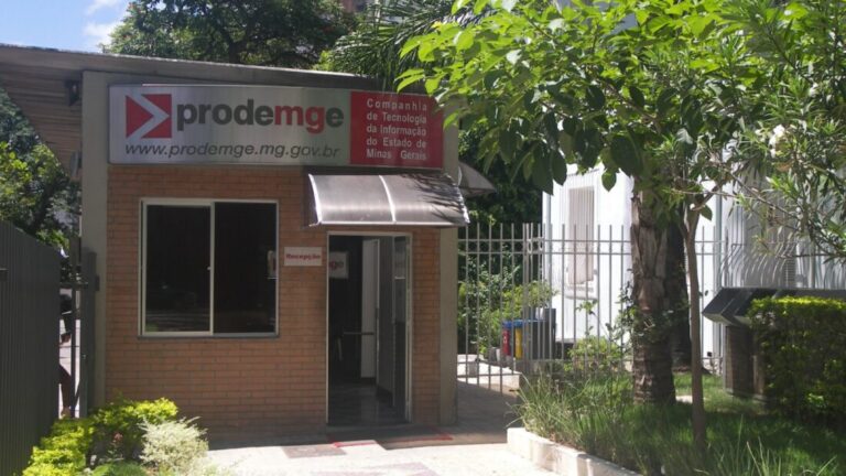 A fachada da Prodemge