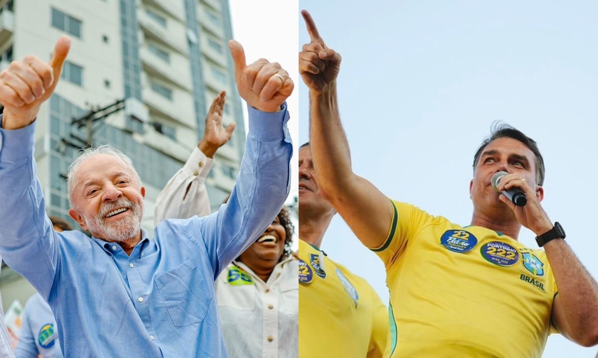 Na foto, Luiz Inácio Lula da Silva e Flávio Bolsonaro