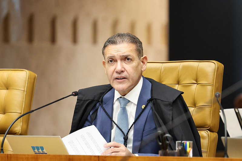 O ministro Nunes Marques na sessão plenária do STF. Foto: Victor Piemonte/STF